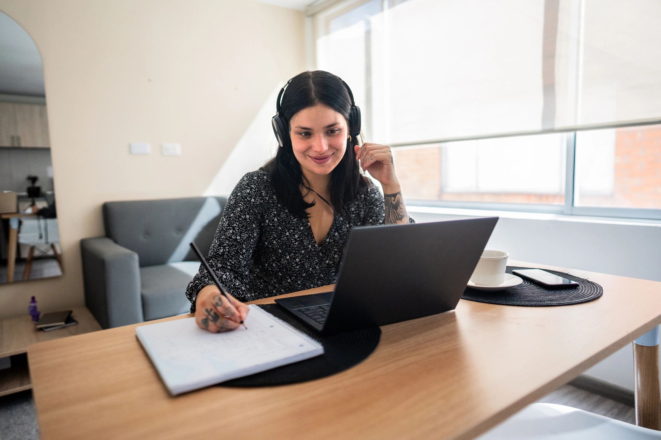 Woman in an online consultation video call